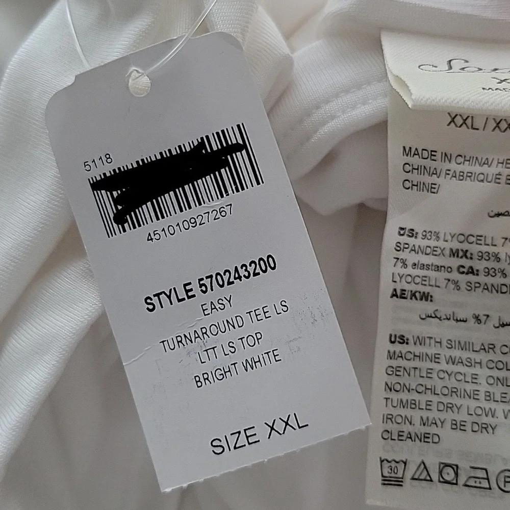NWT Soma Essential Turnaround Long Sleeve Tee Size XXL